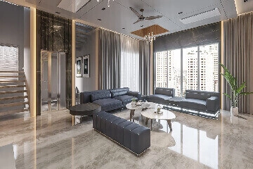 Custom residential master suite interior design layout